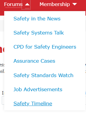 Safety Timeline menu dropdown